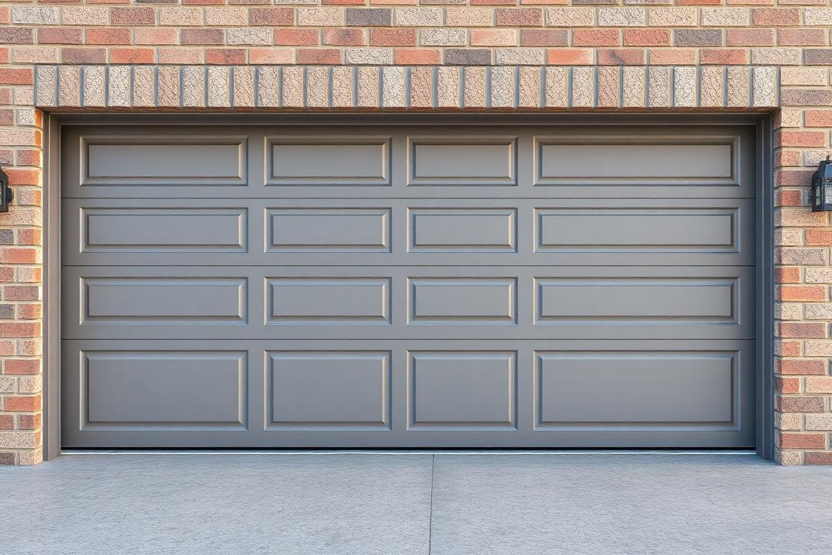 Cross-section view of insulated garage door panels showing R-value construction